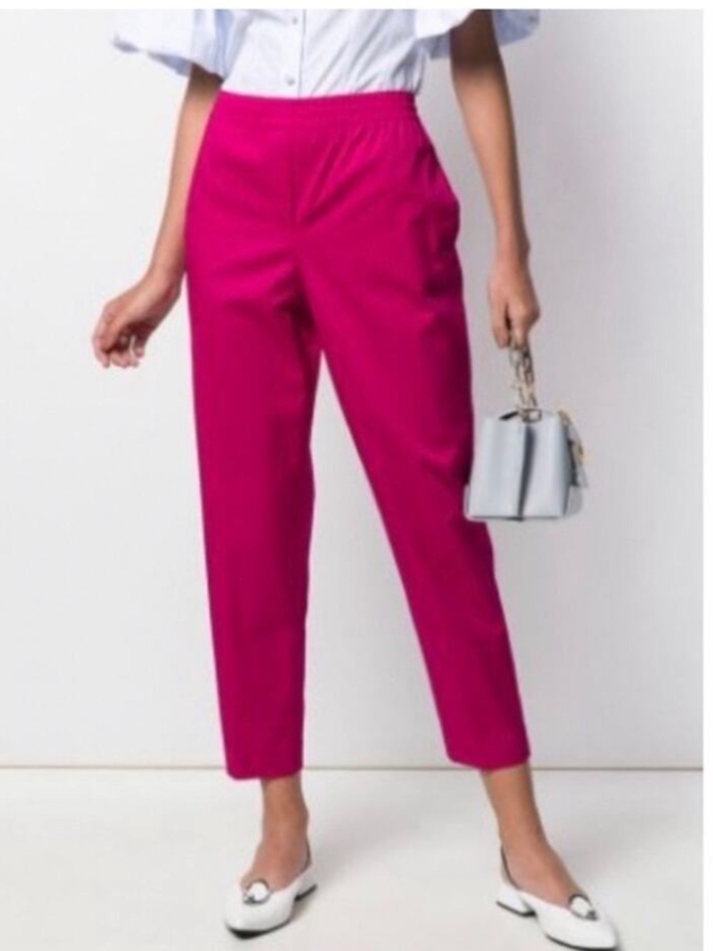 Theory Easy Trousers in Pop Fuchsia- XS.